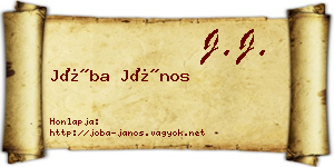 Jóba János névjegykártya