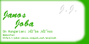 janos joba business card